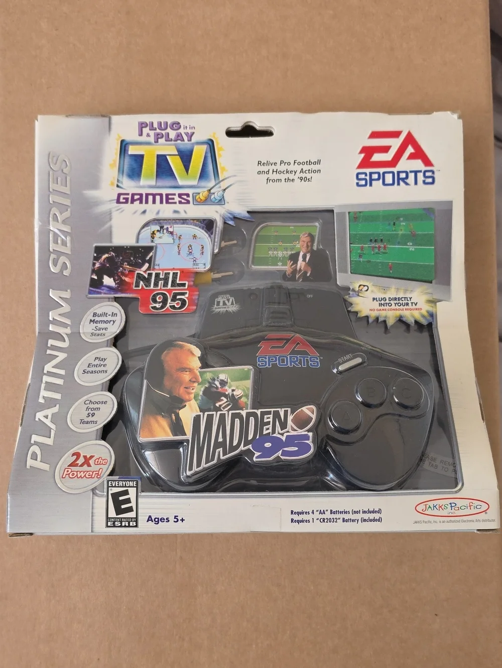 NHL '95/Madden '95 2004 Platinum Series Plug & Play TV Game Controller, Vintage